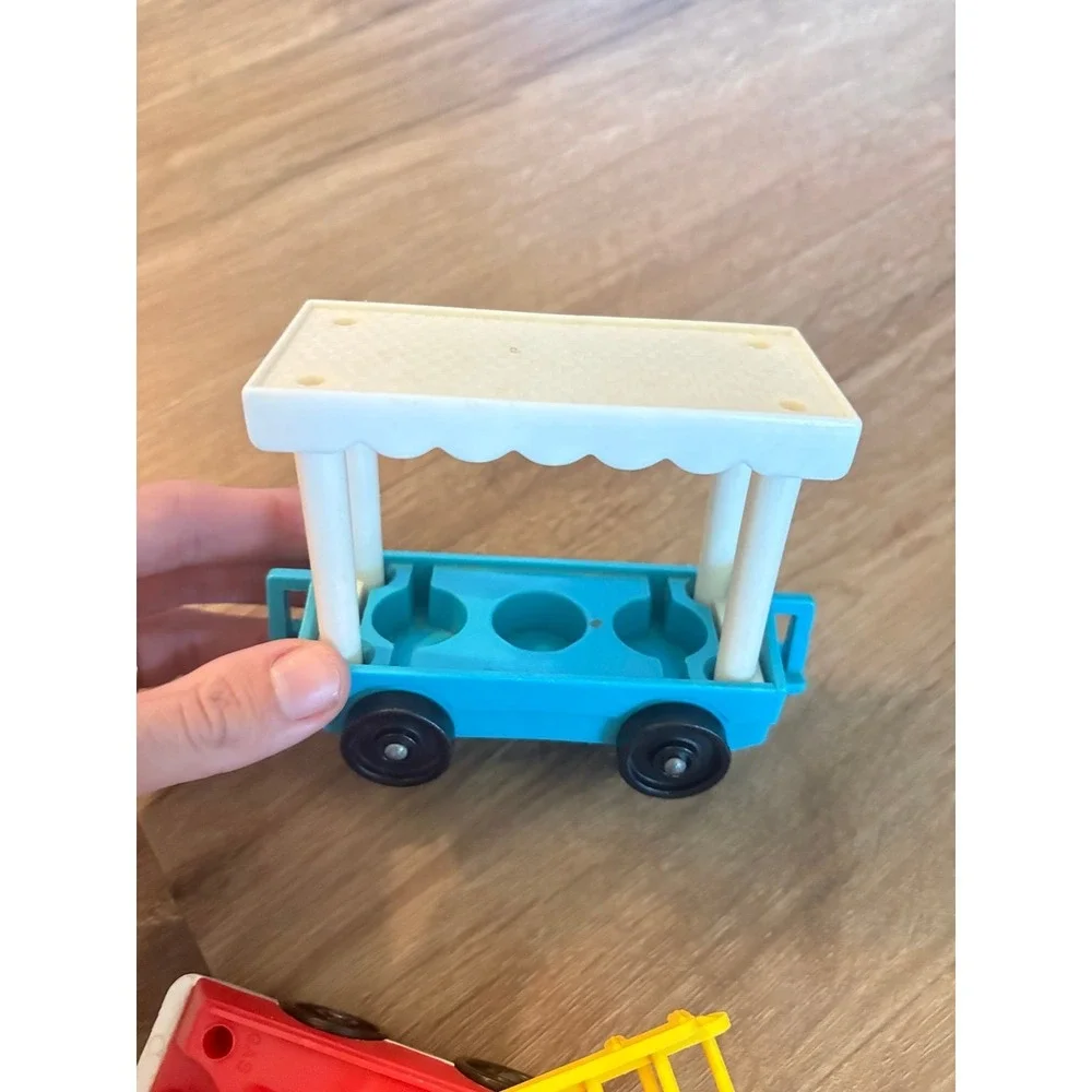 Vintage Fisher Price Little People 916 Zoo Tram Car and Red Fire Truck